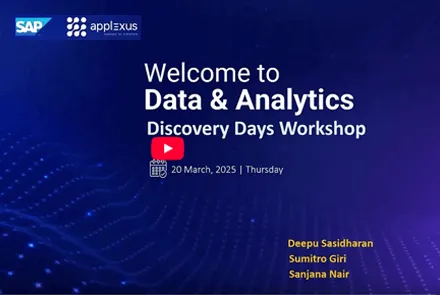 AI at scale banner with SAP and Applexus logo