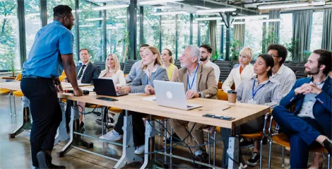 Employees participating in role-based end-user training to understand new systems and adapt smoothly to daily responsibilities.