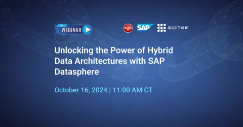 Webinar on hybrid data architectures with SAP Datasphere, October 16, 2024, at 11:00 AM CT.