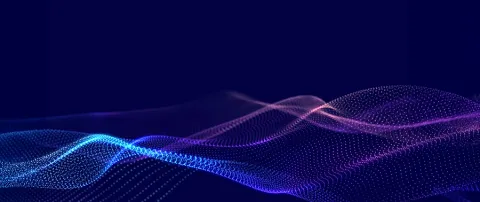 Abstract digital waveforms in blue and purple symbolizing innovation and integration, used to represent the Applexus acquisition of Lavendel Consulting.